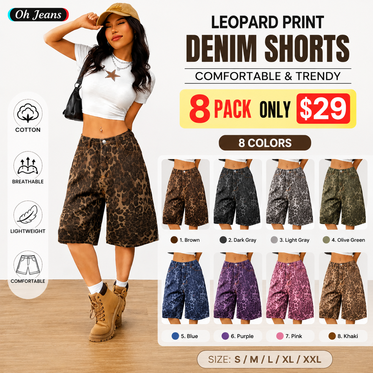 Leopard-Print Denim Capri Pants