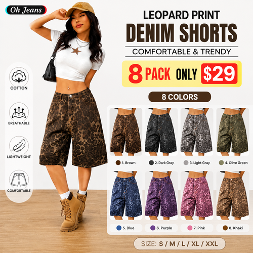 Leopard-Print Denim Capri Pants
