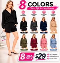 8 PACK-BLACK+OLIVE+CHARCOAL+WINE+NAVY+DUSTY PINK+BEIGE+LIGHT BLUE