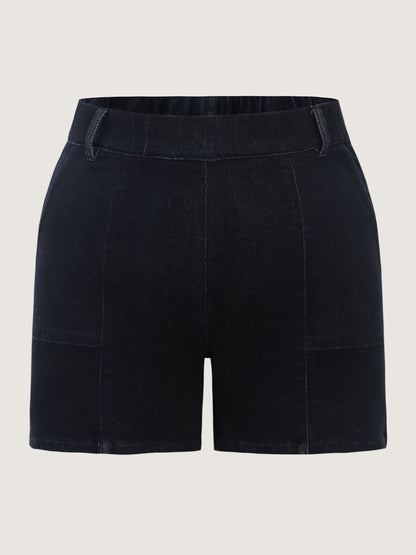 Supersoft Mid-Rise Straight-Leg Denim Shorts