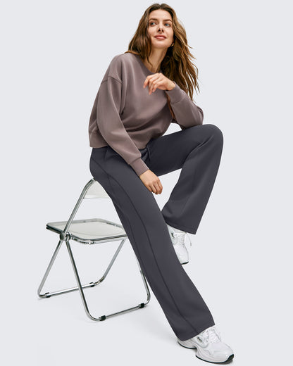 Pantalones Smoofit de Pernera Ancha con Cordón y Doble Capa en la Cintura
