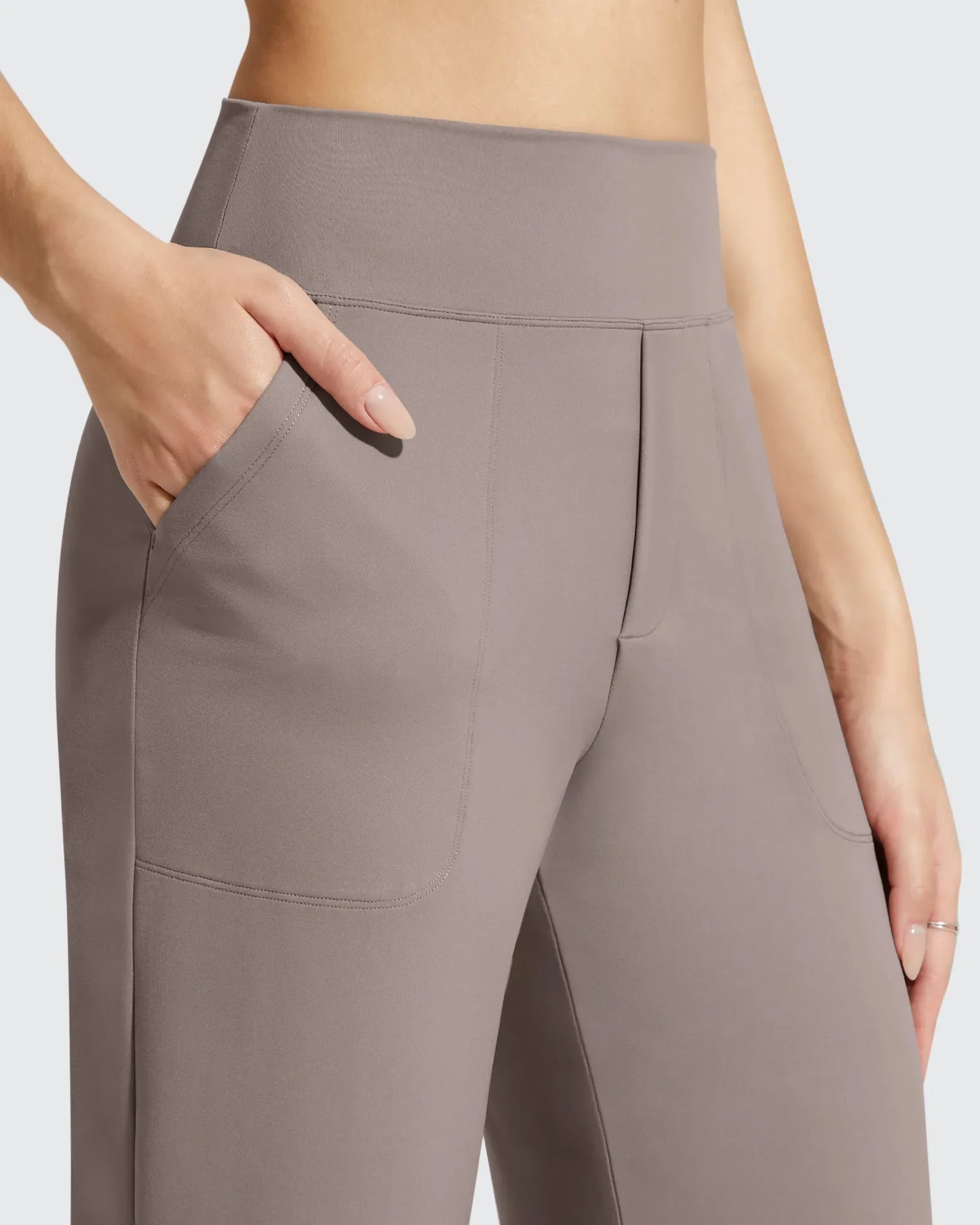 Pantalones de vestir informales largos hasta el tobillo BareFeel Faux Fly
