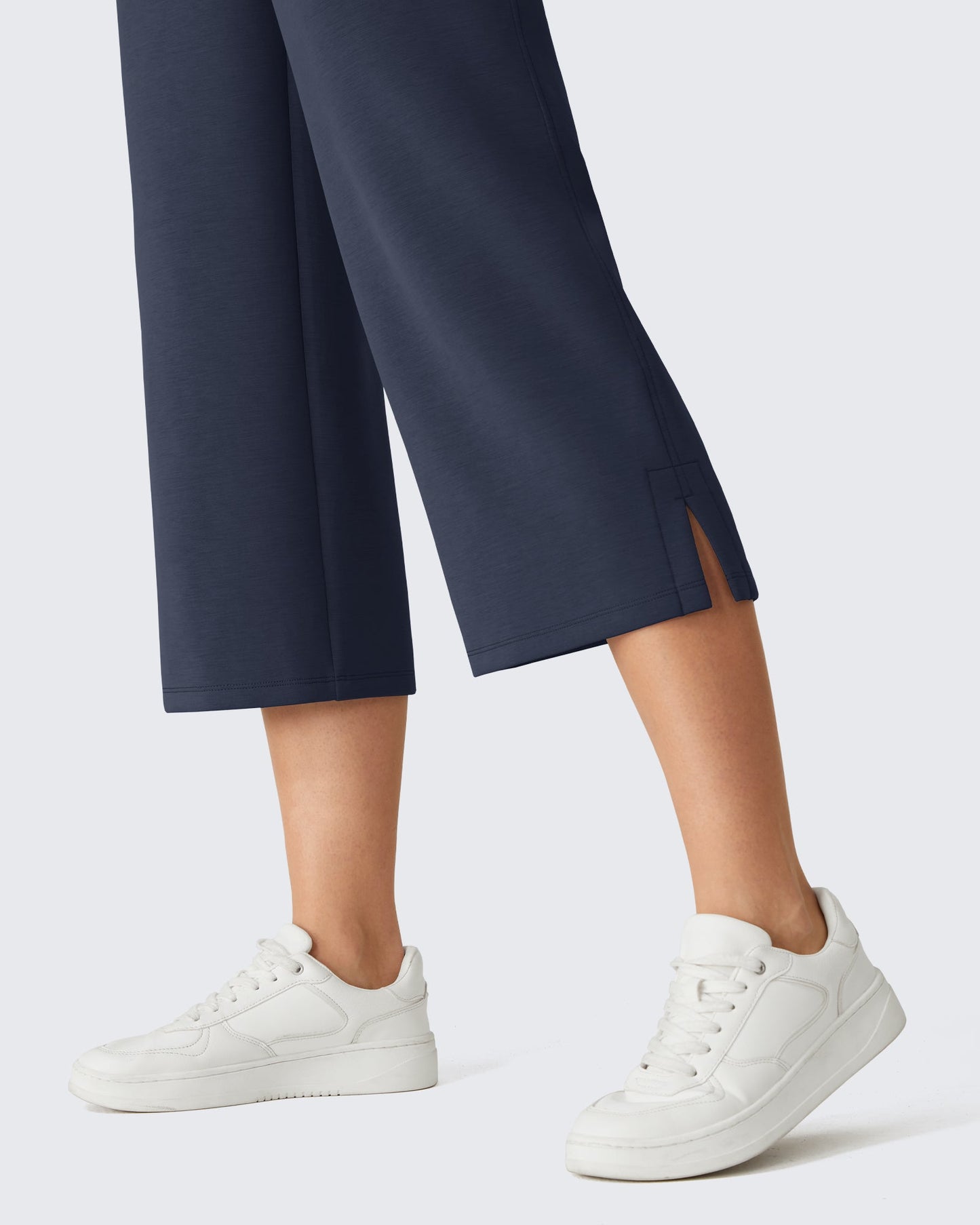 G4Free Smoofit Pantalones Capri de Pierna Ancha con Cordón y Bolsillos
