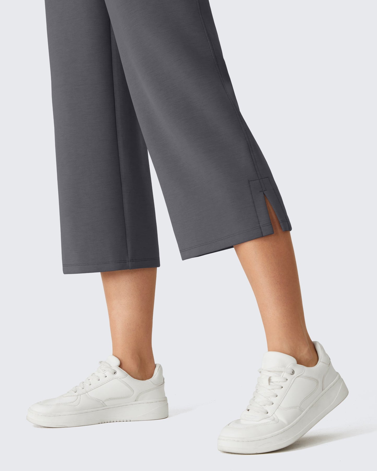 G4Free Smoofit Pantalones Capri de Pierna Ancha con Cordón y Bolsillos