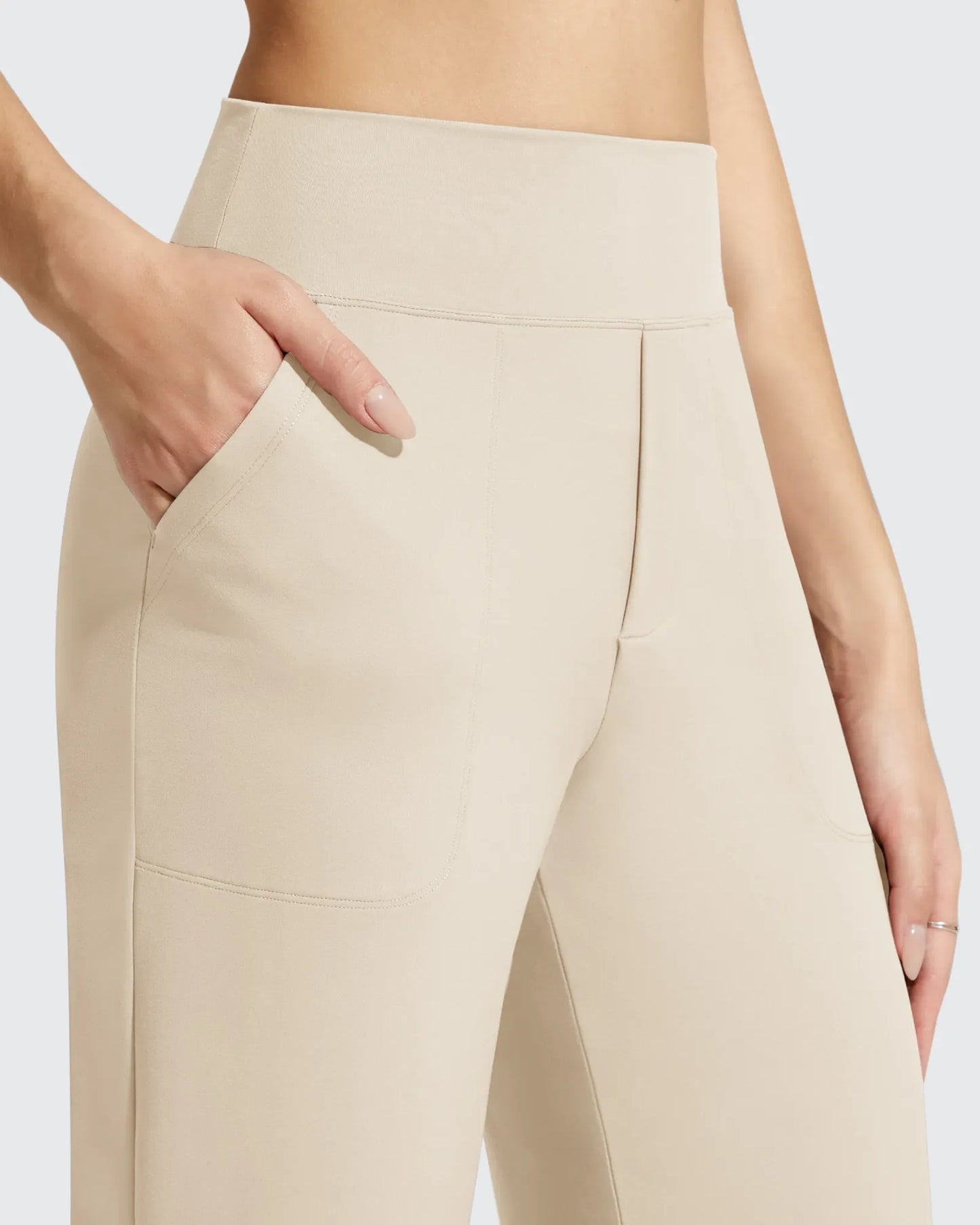 Pantalones de vestir informales largos hasta el tobillo BareFeel Faux Fly