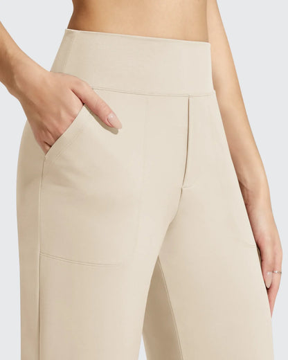 Pantalones de vestir informales largos hasta el tobillo BareFeel Faux Fly