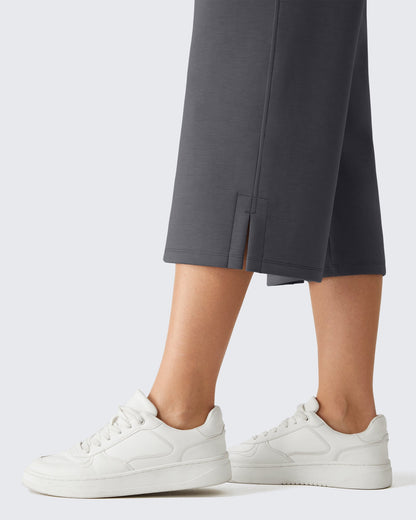 G4Free Smoofit Pantalones Capri de Pierna Ancha con Cordón y Bolsillos