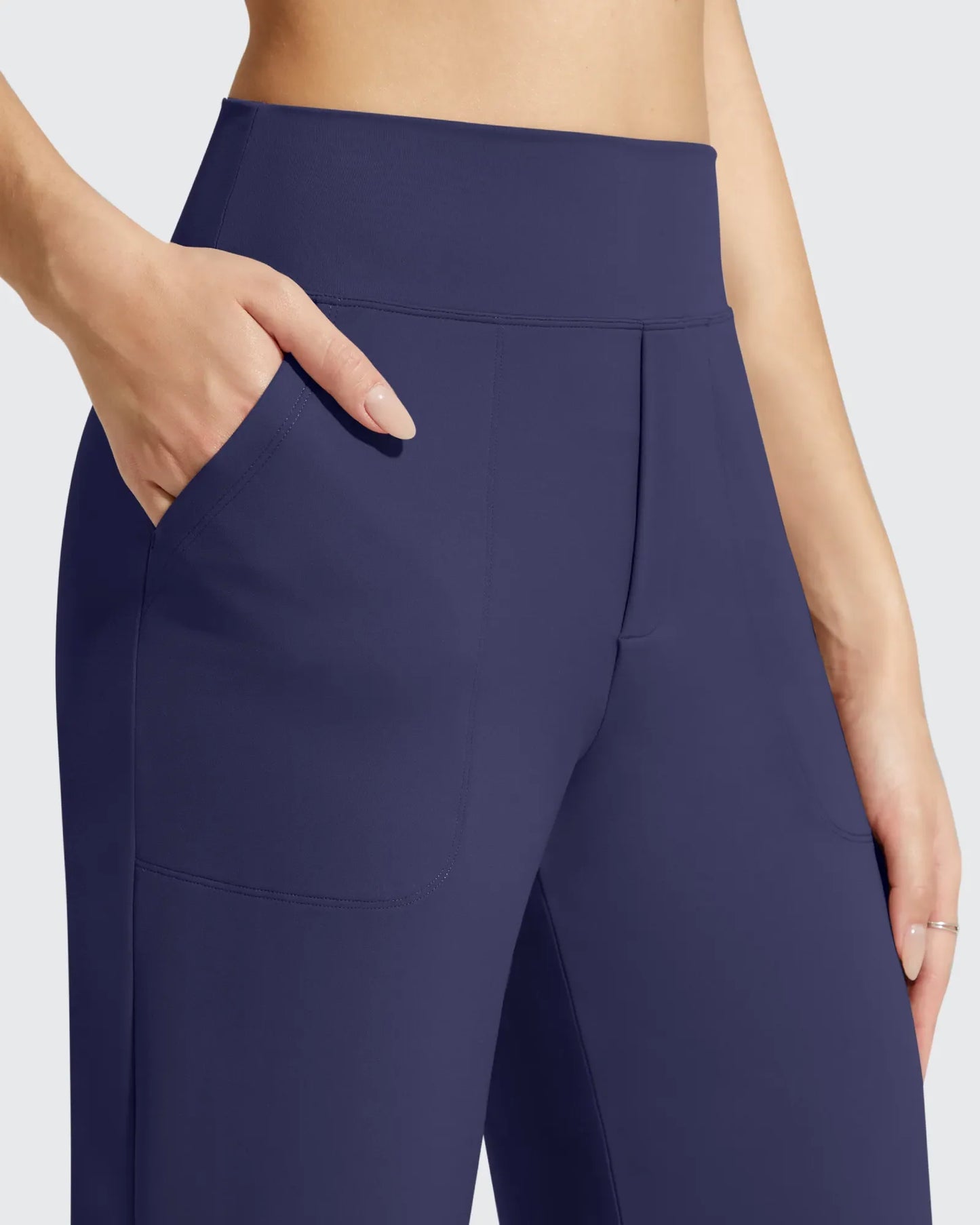 Pantalones de vestir informales largos hasta el tobillo BareFeel Faux Fly