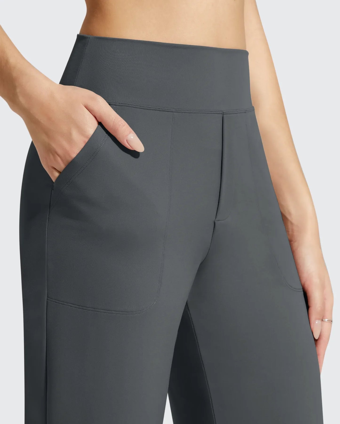 Pantalones de vestir informales largos hasta el tobillo BareFeel Faux Fly