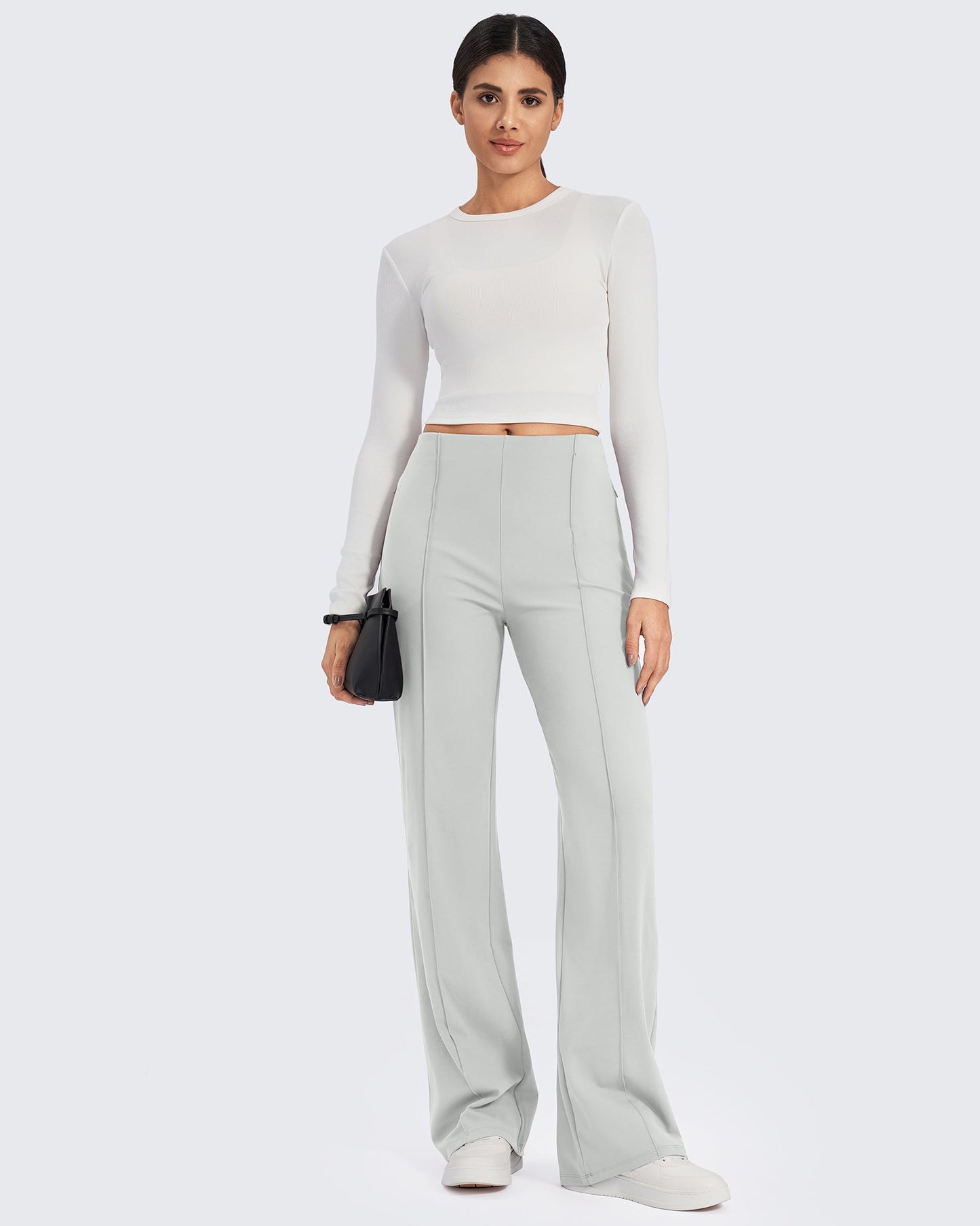 Pantalones de pernera ancha con pliegues delanteros EverGoing Business