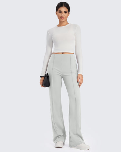 Pantalones de pernera ancha con pliegues delanteros EverGoing Business