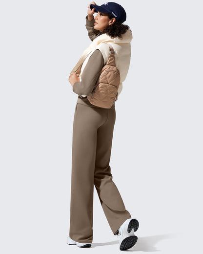 Pantalones de vestir de talle alto con forro polar EverGoing