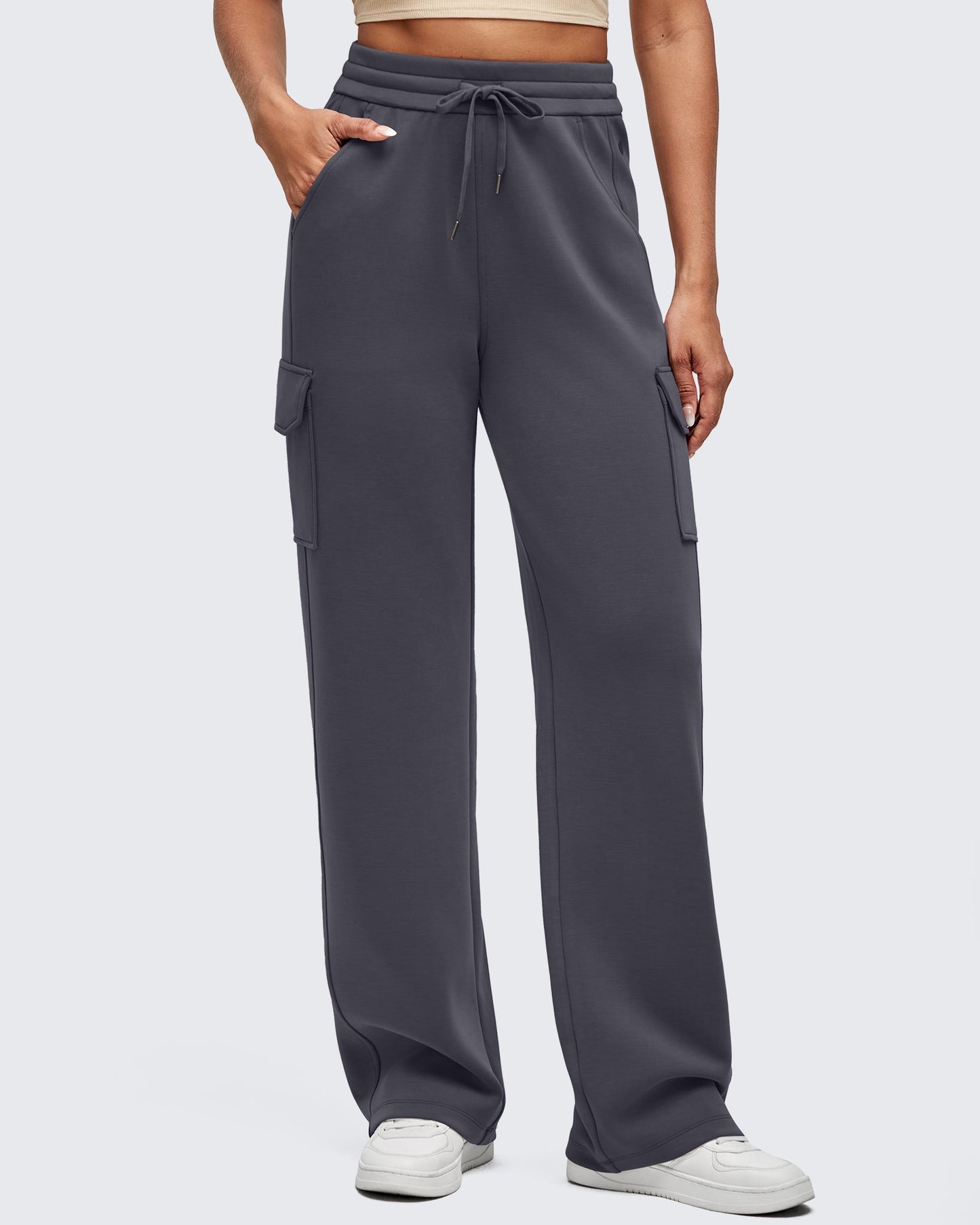 Pantalones de chándal cargo Smoofit de pernera ancha con cordón y bolsillos