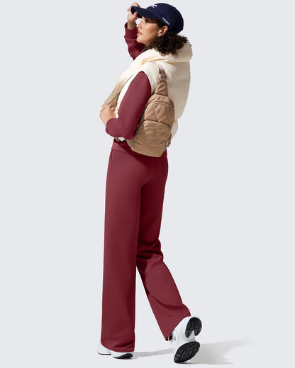 Pantalones de vestir de talle alto con forro polar EverGoing