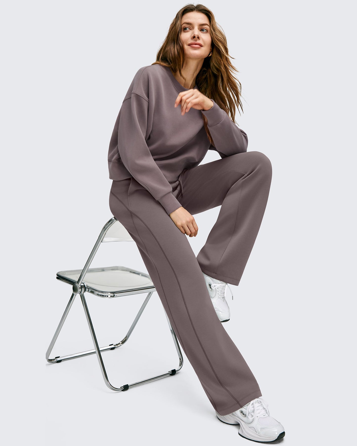 Pantalones Smoofit de Pernera Ancha con Cordón y Doble Capa en la Cintura