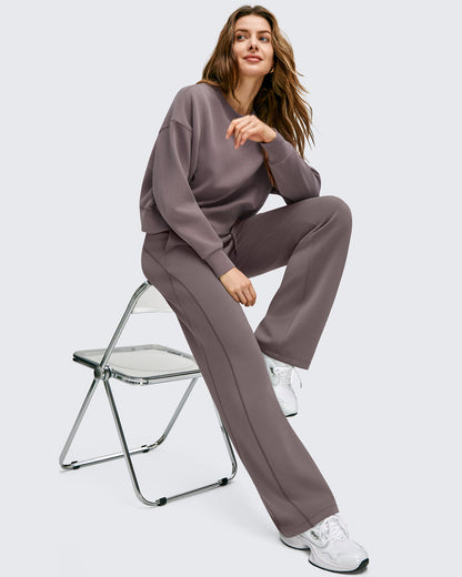 Pantalones Smoofit de Pernera Ancha con Cordón y Doble Capa en la Cintura
