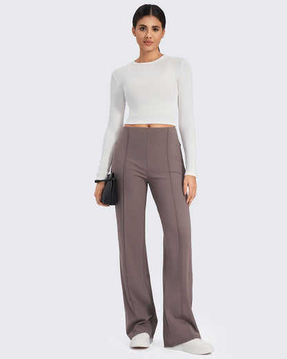 Pantalones de pernera ancha con pliegues delanteros EverGoing Business