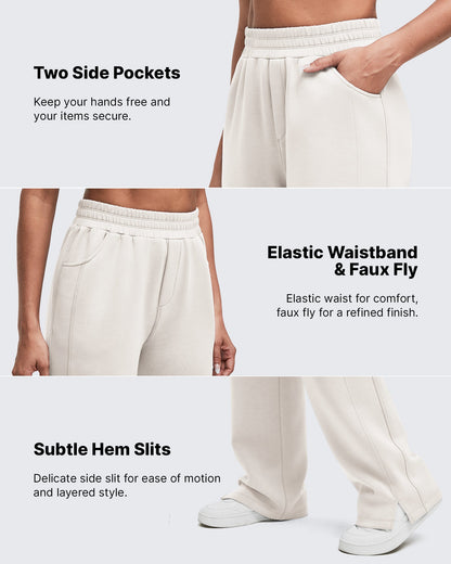 Pantalón de chándal Smoofit de pernera ancha, talle alto y aberturas laterales
