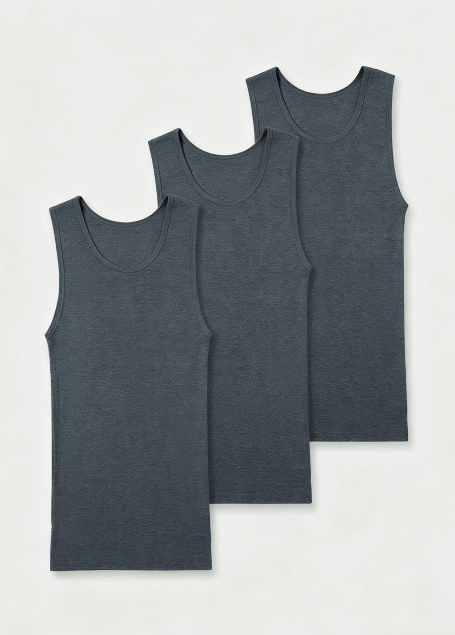(3-Pack)Premium Ultra-Soft Cotton Fitted Tank