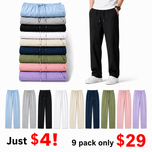 Limited-Time 12-Piece Set –  100% Cotton Linen Pantsfor Men & Women