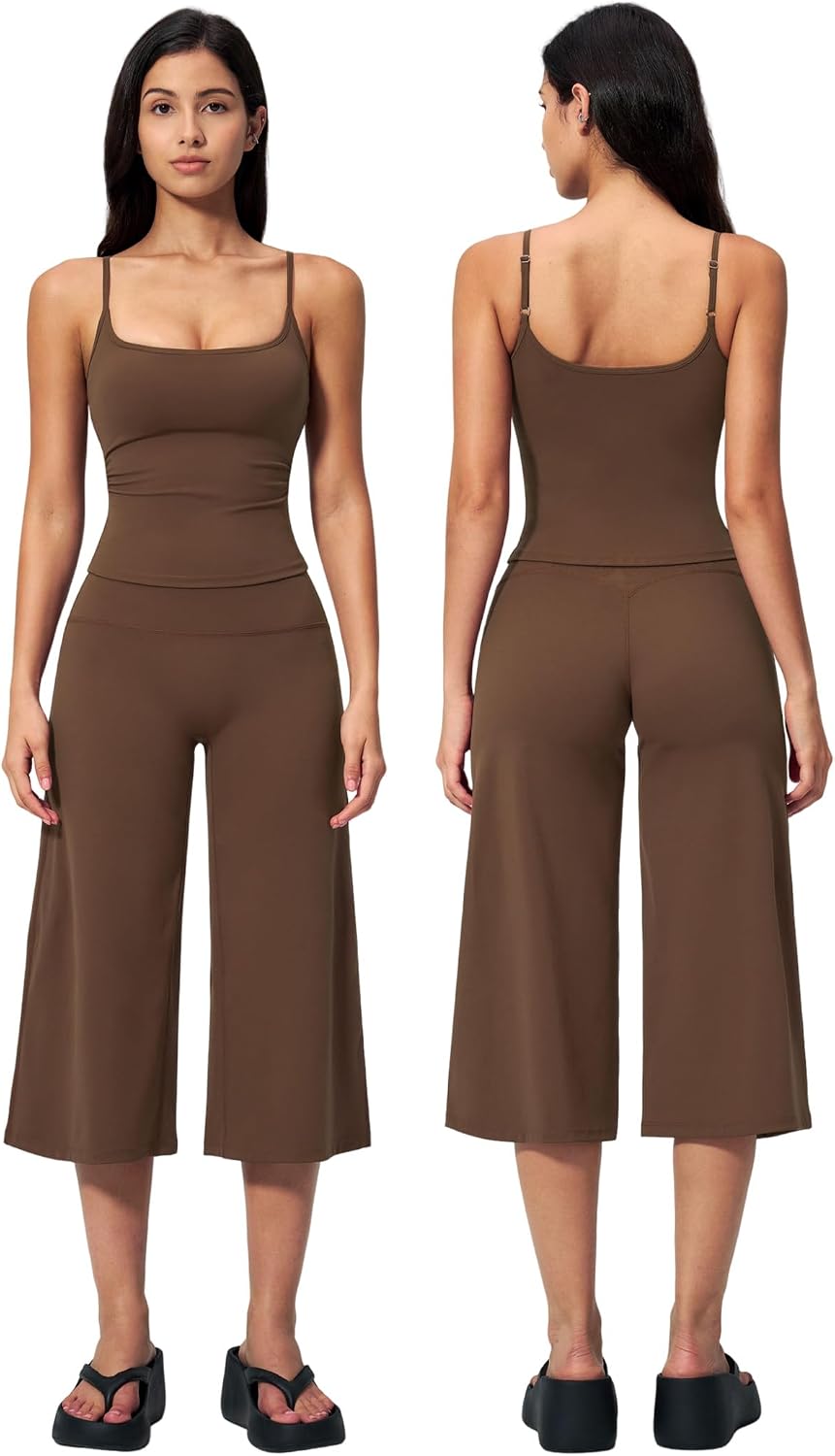 New Yoga Tank Top High Waist Quick-Dry Casual Mid-Length Pants Running Outdoor Athletic Sportswear Yoga Set for Women