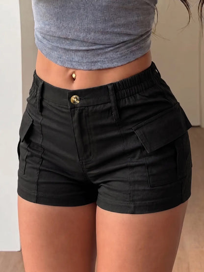 Women’s shorts new summer cargo shorts with American retro style