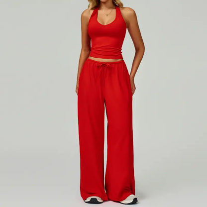 Pantalones de Yoga Anchos de Cintura Alta para Mujer — Suaves, Elásticos y Casuales (Entrega Rápida)