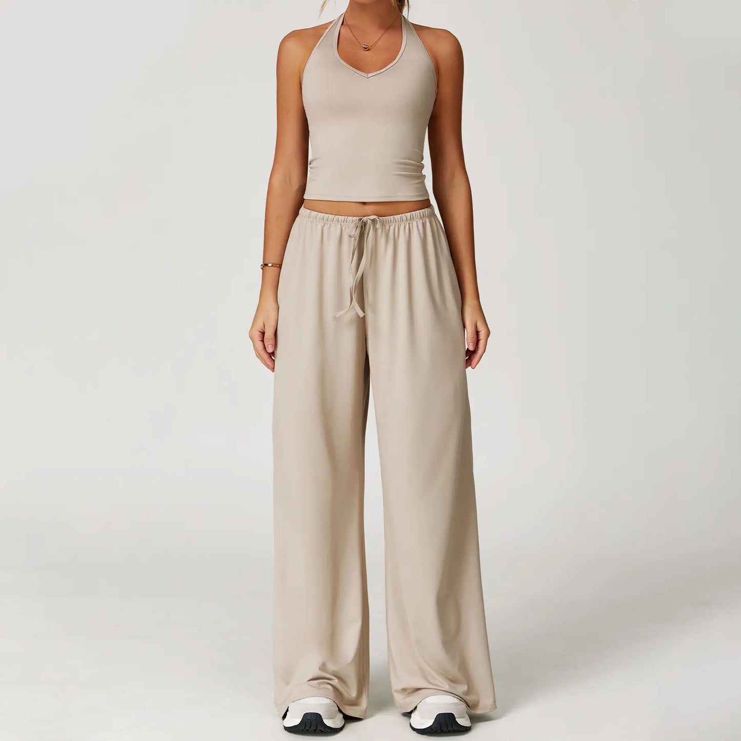 Pantalones de Yoga Anchos de Cintura Alta para Mujer — Suaves, Elásticos y Casuales (Entrega Rápida)