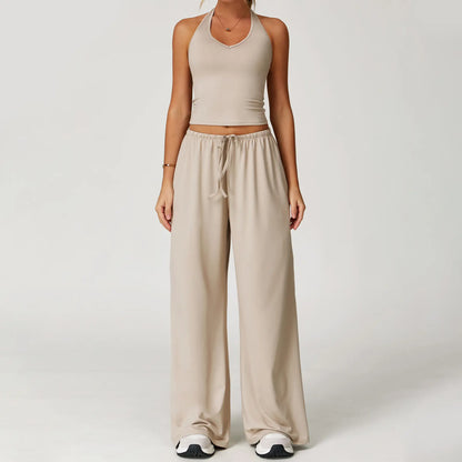 Pantalones de Yoga Anchos de Cintura Alta para Mujer — Suaves, Elásticos y Casuales (Entrega Rápida)