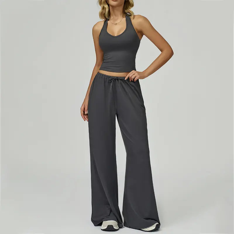 Pantalones de Yoga Anchos de Cintura Alta para Mujer — Suaves, Elásticos y Casuales (Entrega Rápida)