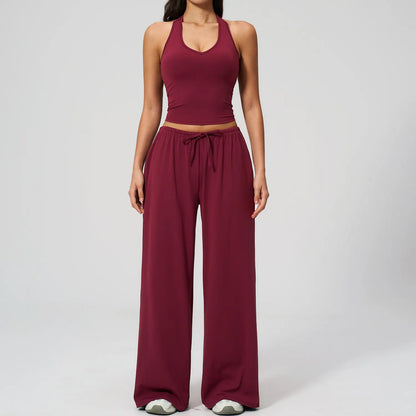 Pantalones de Yoga Anchos de Cintura Alta para Mujer — Suaves, Elásticos y Casuales (Entrega Rápida)