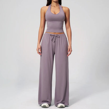 Pantalones de Yoga Anchos de Cintura Alta para Mujer — Suaves, Elásticos y Casuales (Entrega Rápida)