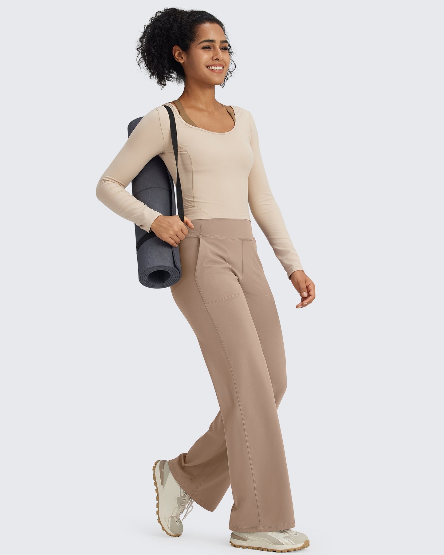 BareFeel Pantalones Elegantes de Tiro Alto Sin Costuras (Talla Alta)