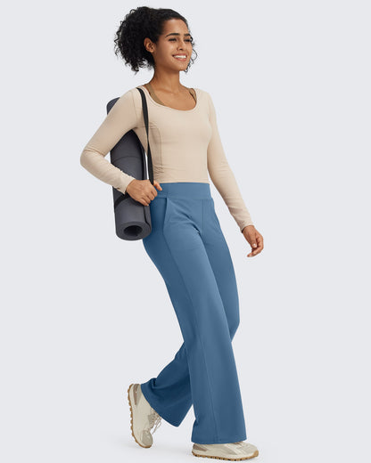 BareFeel Pantalones Elegantes de Tiro Alto Sin Costuras (Talla Alta)