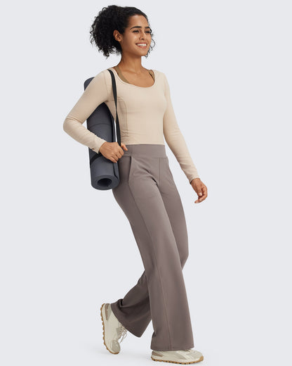 BareFeel Pantalones Elegantes de Tiro Alto Sin Costuras (Talla Alta)