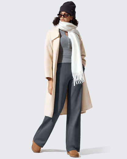 Pantalones de vestir de talle alto con forro polar EverGoing