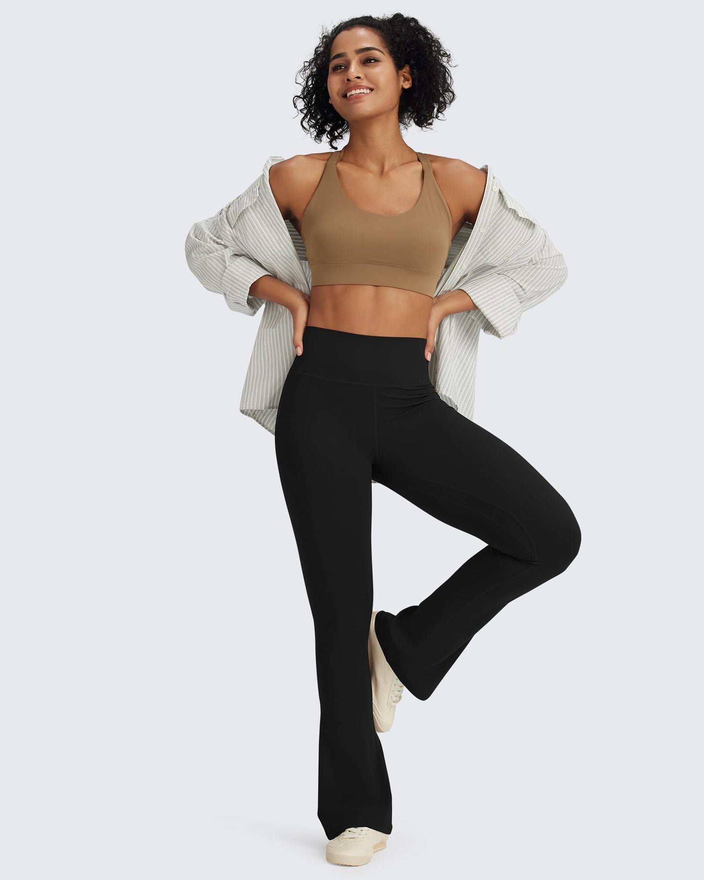 BareFeel Pantalones acampanados cortos de cintura alta Casual
