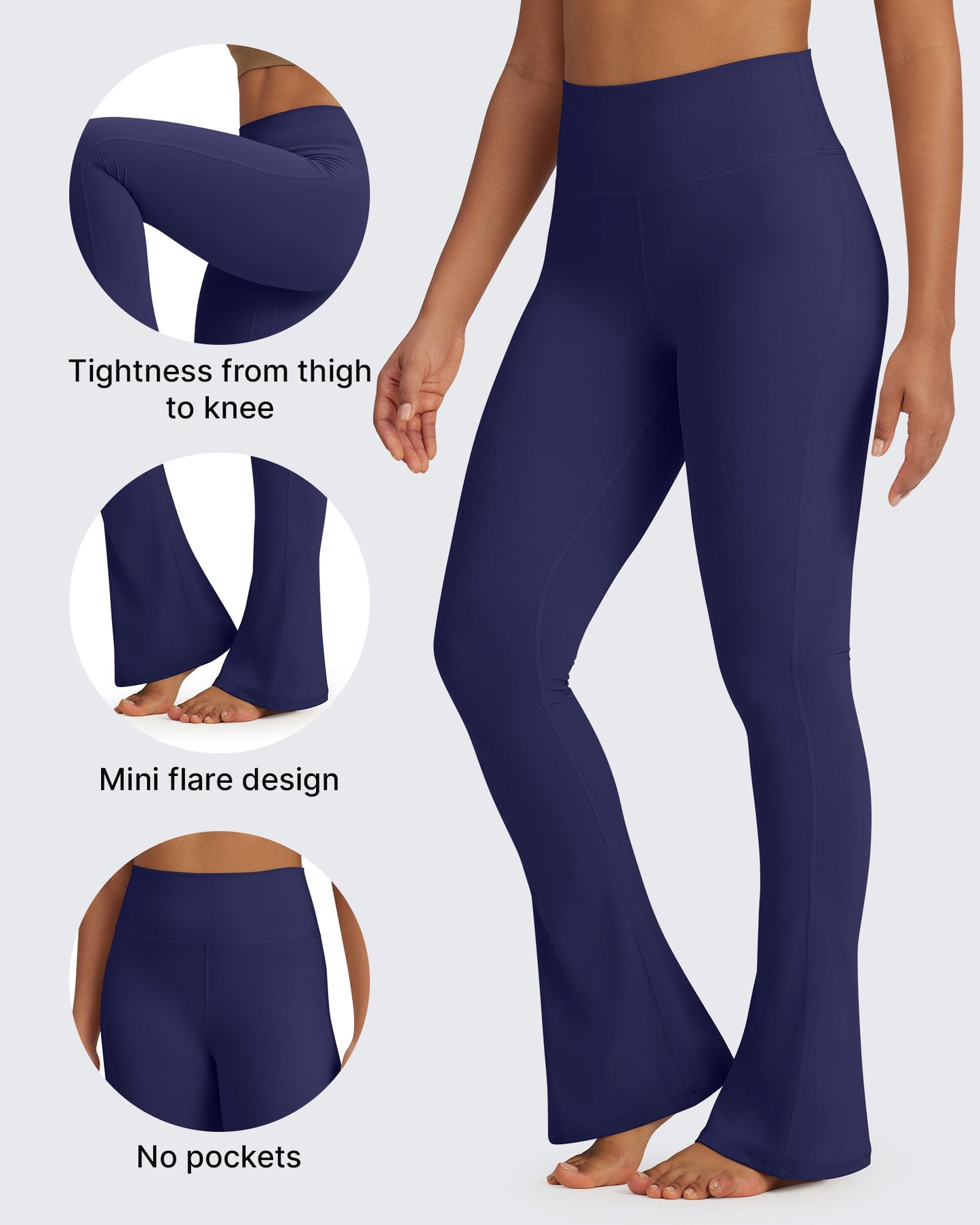BareFeel Pantalones acampanados cortos de cintura alta Casual
