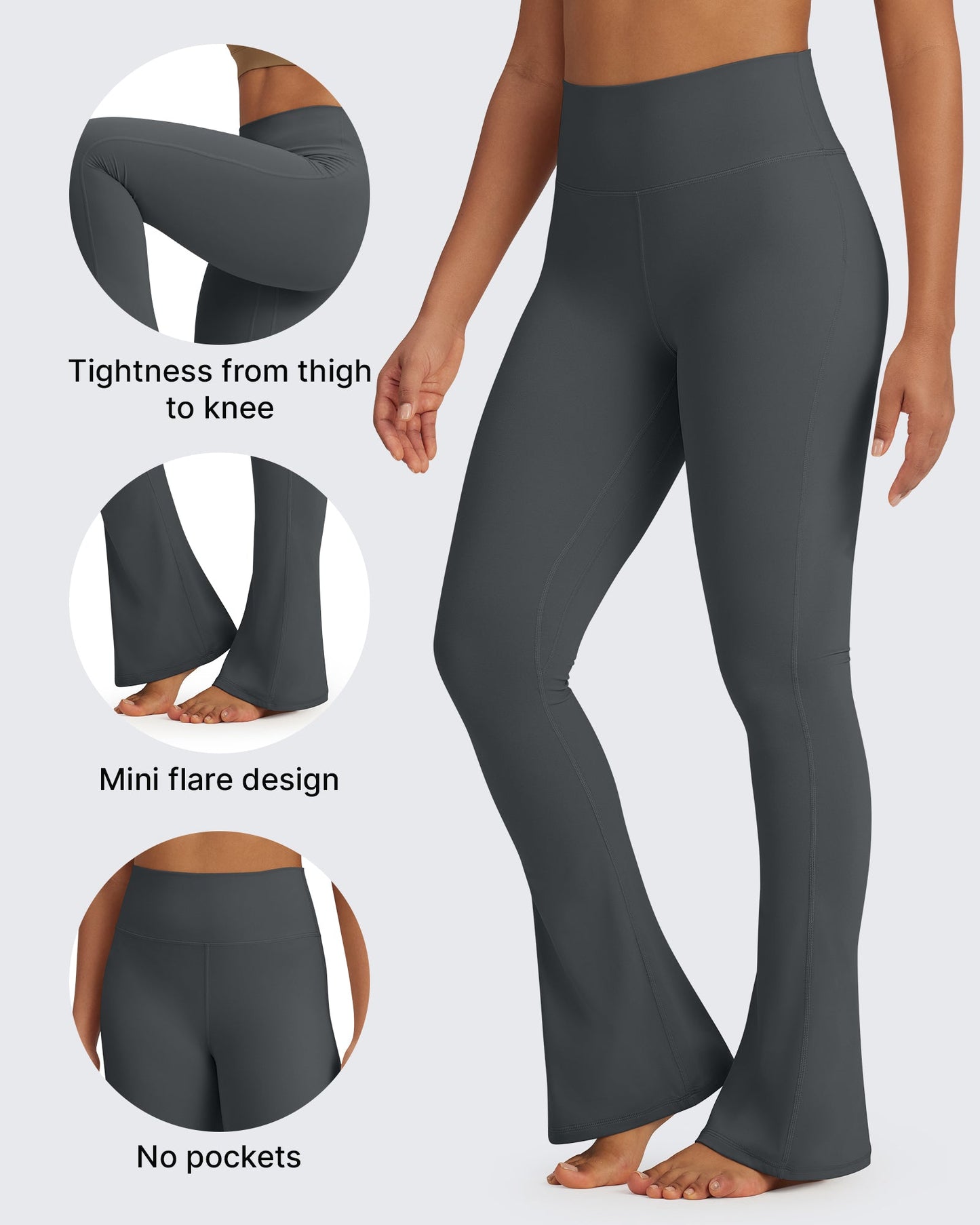 BareFeel Pantalones acampanados cortos de cintura alta Casual