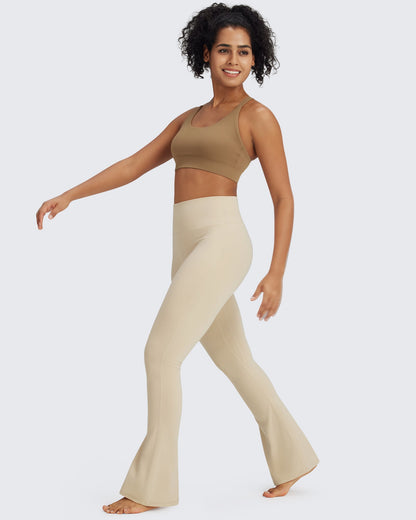 BareFeel Pantalones acampanados cortos de cintura alta Casual