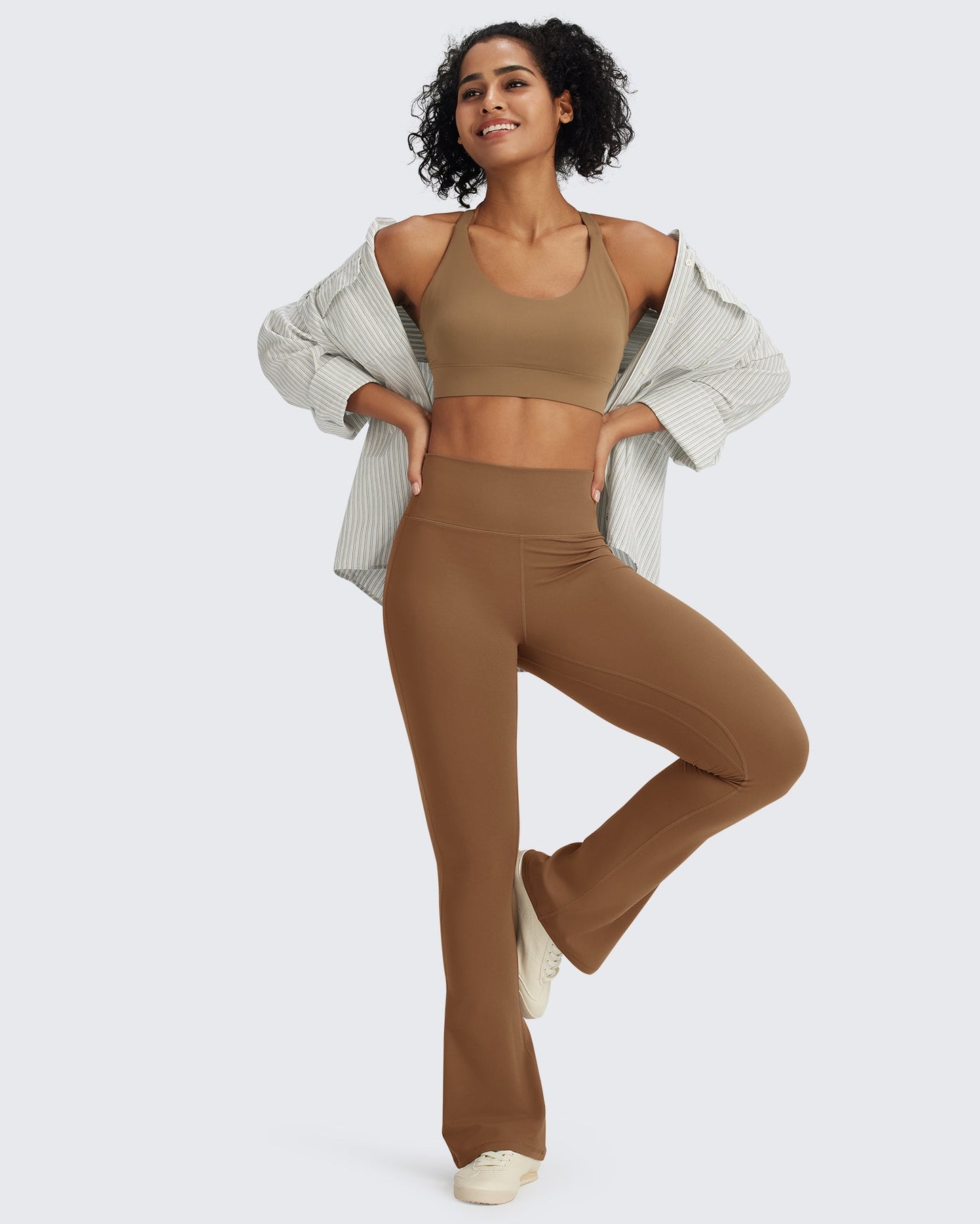 BareFeel Pantalones acampanados cortos de cintura alta Casual
