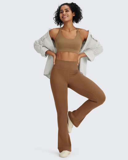 BareFeel Pantalones acampanados cortos de cintura alta Casual