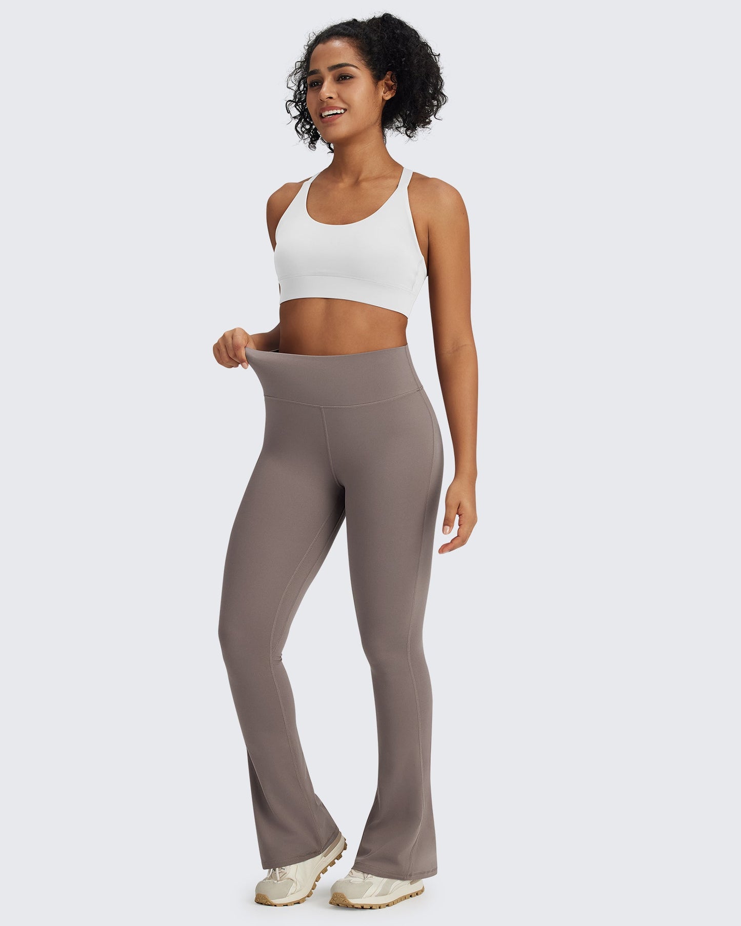 BareFeel Pantalones acampanados cortos de cintura alta Casual