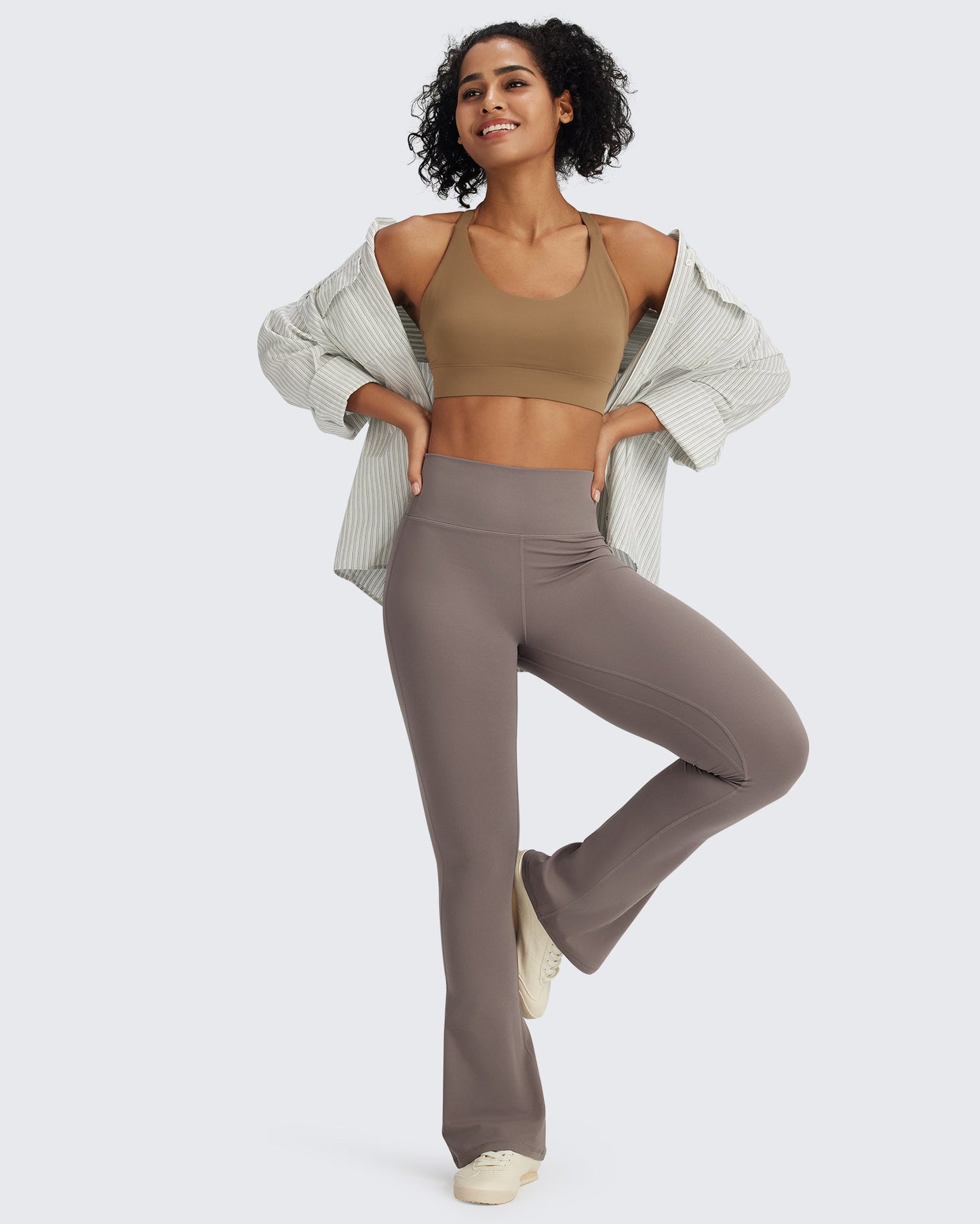 BareFeel Pantalones acampanados cortos de cintura alta Casual