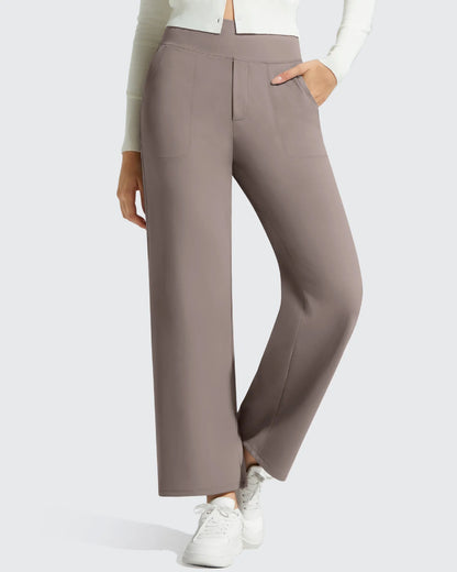 Pantalones de vestir informales largos hasta el tobillo BareFeel Faux Fly
