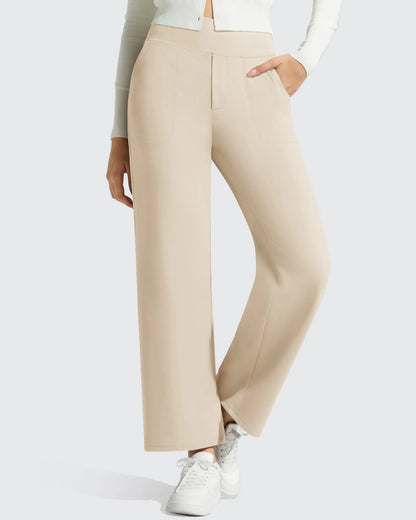 Pantalones de vestir informales largos hasta el tobillo BareFeel Faux Fly