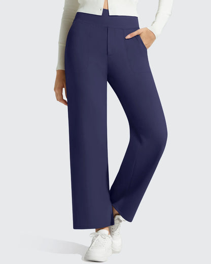 Pantalones de vestir informales largos hasta el tobillo BareFeel Faux Fly