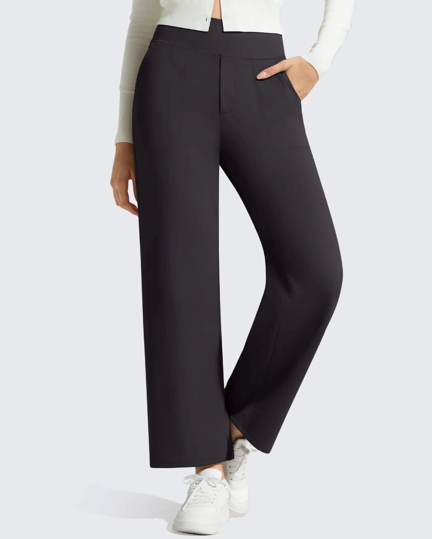 Pantalones de vestir informales largos hasta el tobillo BareFeel Faux Fly