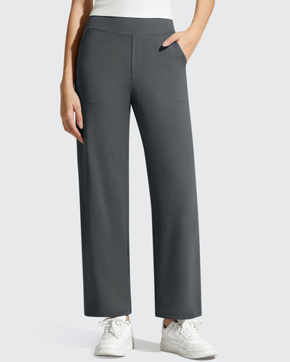 Pantalones de vestir informales largos hasta el tobillo BareFeel Faux Fly