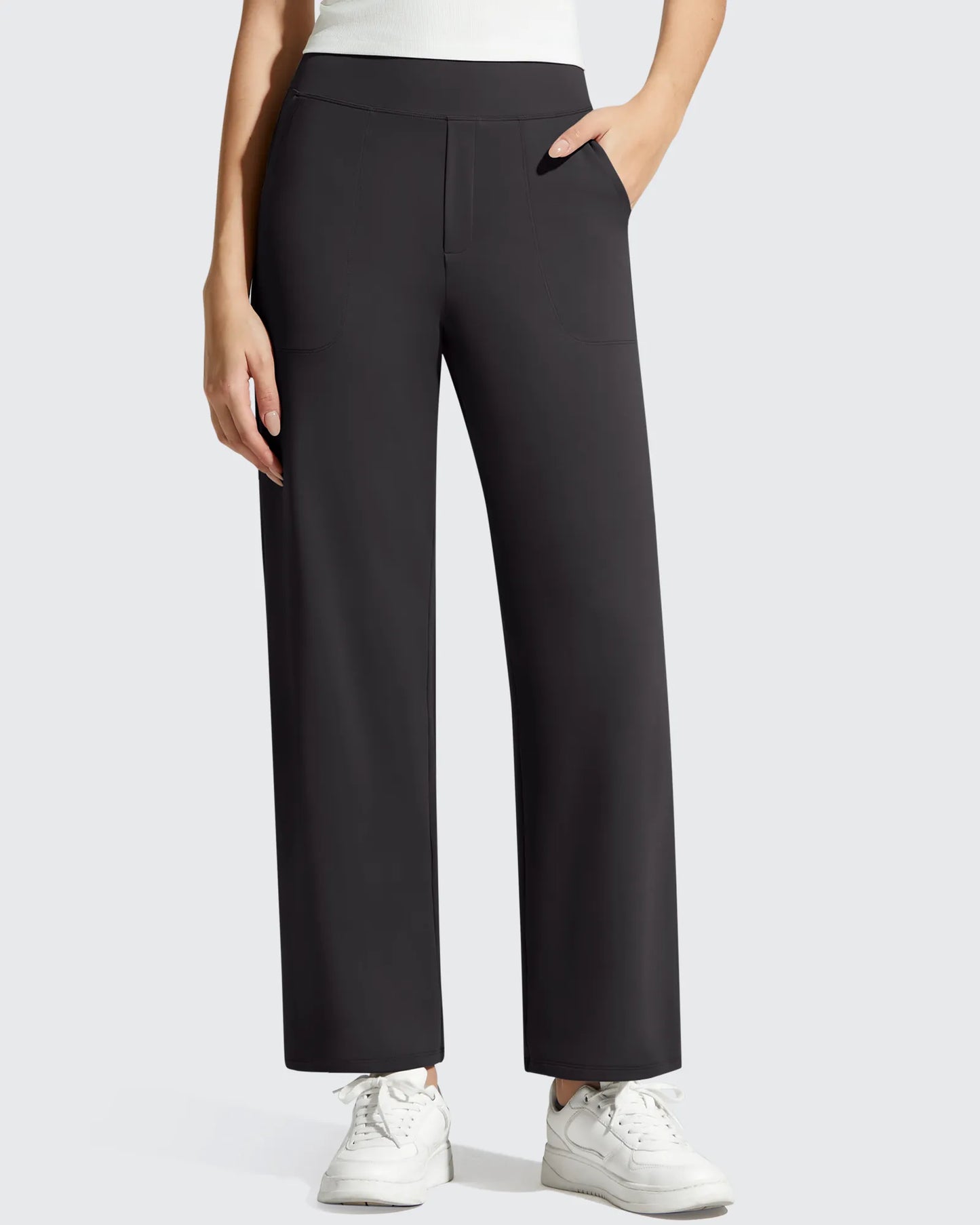 Pantalones de vestir informales largos hasta el tobillo BareFeel Faux Fly